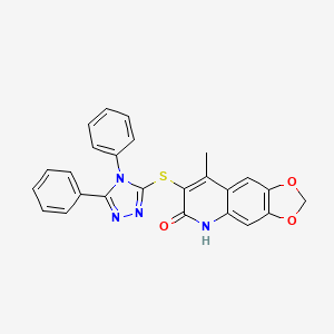 molecular formula C25H18N4O3S B3941668 7-[(4,5-diphenyl-4H-1,2,4-triazol-3-yl)thio]-8-methyl[1,3]dioxolo[4,5-g]quinolin-6(5H)-one 