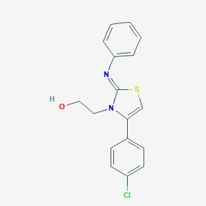 molecular formula C17H15ClN2OS B394167 2-(4-(4-chlorophenyl)-2-(phenylimino)-1,3-thiazol-3(2H)-yl)ethanol 