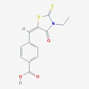 molecular formula C13H11NO3S2 B394168 4-[(E)-(3-ethyl-4-oxo-2-sulfanylidene-1,3-thiazolidin-5-ylidene)methyl]benzoic acid CAS No. 107625-05-8