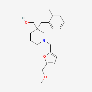 molecular formula C21H29NO3 B3941680 [1-{[5-(methoxymethyl)-2-furyl]methyl}-3-(2-methylbenzyl)-3-piperidinyl]methanol 