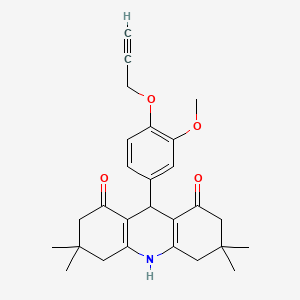 molecular formula C27H31NO4 B3941691 9-[3-methoxy-4-(2-propyn-1-yloxy)phenyl]-3,3,6,6-tetramethyl-3,4,6,7,9,10-hexahydro-1,8(2H,5H)-acridinedione 