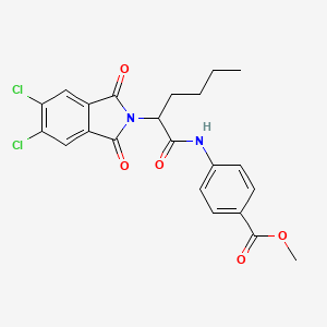 molecular formula C22H20Cl2N2O5 B3941694 methyl 4-{[2-(5,6-dichloro-1,3-dioxo-1,3-dihydro-2H-isoindol-2-yl)hexanoyl]amino}benzoate 