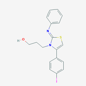 molecular formula C18H17IN2OS B394170 3-(4-(4-iodophenyl)-2-(phenylimino)-1,3-thiazol-3(2H)-yl)-1-propanol 