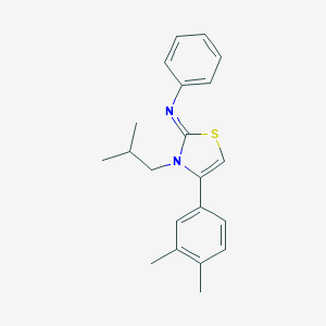 molecular formula C21H24N2S B394171 N-(4-(3,4-dimethylphenyl)-3-isobutyl-1,3-thiazol-2(3H)-ylidene)-N-phenylamine 