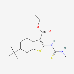 molecular formula C17H26N2O2S2 B3941710 ethyl 6-tert-butyl-2-{[(methylamino)carbonothioyl]amino}-4,5,6,7-tetrahydro-1-benzothiophene-3-carboxylate 