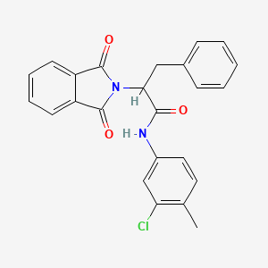 molecular formula C24H19ClN2O3 B3941711 N-(3-chloro-4-methylphenyl)-2-(1,3-dioxo-1,3-dihydro-2H-isoindol-2-yl)-3-phenylpropanamide 