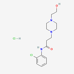 molecular formula C15H23Cl2N3O2 B3941714 N-(2-chlorophenyl)-3-[4-(2-hydroxyethyl)-1-piperazinyl]propanamide hydrochloride 