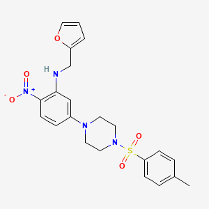molecular formula C22H24N4O5S B3941723 (2-furylmethyl)(5-{4-[(4-methylphenyl)sulfonyl]-1-piperazinyl}-2-nitrophenyl)amine 