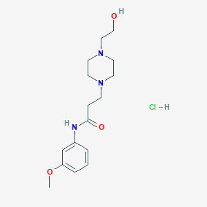 molecular formula C16H26ClN3O3 B3941728 3-[4-(2-hydroxyethyl)-1-piperazinyl]-N-(3-methoxyphenyl)propanamide hydrochloride 