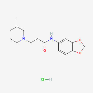 molecular formula C16H23ClN2O3 B3941730 N-1,3-benzodioxol-5-yl-3-(3-methyl-1-piperidinyl)propanamide hydrochloride 