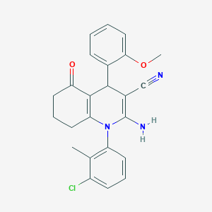 2-amino-1-(3-chloro-2-methylphenyl)-4-(2-methoxyphenyl)-5-oxo-1,4,5,6,7,8-hexahydroquinoline-3-carbonitrile