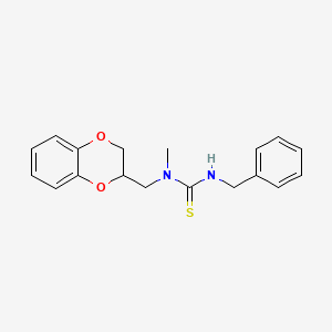 molecular formula C18H20N2O2S B3941762 N'-benzyl-N-(2,3-dihydro-1,4-benzodioxin-2-ylmethyl)-N-methylthiourea 