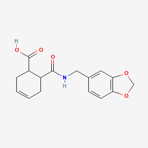 molecular formula C16H17NO5 B3941768 6-{[(1,3-benzodioxol-5-ylmethyl)amino]carbonyl}-3-cyclohexene-1-carboxylic acid 