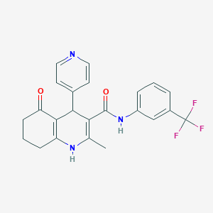 molecular formula C23H20F3N3O2 B3941776 2-methyl-5-oxo-4-(4-pyridinyl)-N-[3-(trifluoromethyl)phenyl]-1,4,5,6,7,8-hexahydro-3-quinolinecarboxamide 