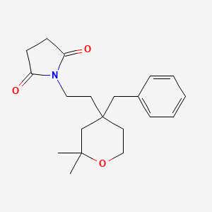molecular formula C20H27NO3 B3941787 1-[2-(4-benzyl-2,2-dimethyltetrahydro-2H-pyran-4-yl)ethyl]-2,5-pyrrolidinedione 