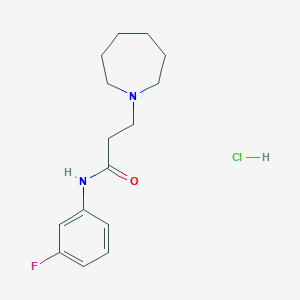 molecular formula C15H22ClFN2O B3941788 3-(1-azepanyl)-N-(3-fluorophenyl)propanamide hydrochloride 