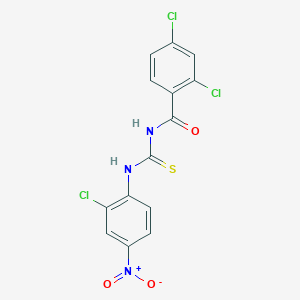 molecular formula C14H8Cl3N3O3S B3941796 2,4-dichloro-N-{[(2-chloro-4-nitrophenyl)amino]carbonothioyl}benzamide 