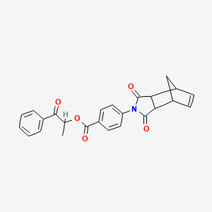 molecular formula C25H21NO5 B3941802 1-methyl-2-oxo-2-phenylethyl 4-(3,5-dioxo-4-azatricyclo[5.2.1.0~2,6~]dec-8-en-4-yl)benzoate 