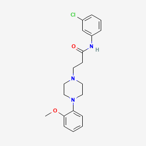 molecular formula C20H24ClN3O2 B3941836 N-(3-chlorophenyl)-3-[4-(2-methoxyphenyl)-1-piperazinyl]propanamide 