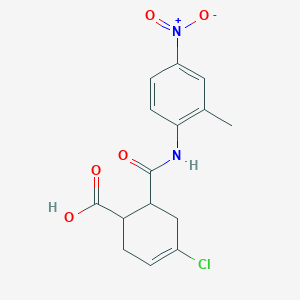 molecular formula C15H15ClN2O5 B3941882 4-chloro-6-{[(2-methyl-4-nitrophenyl)amino]carbonyl}-3-cyclohexene-1-carboxylic acid 
