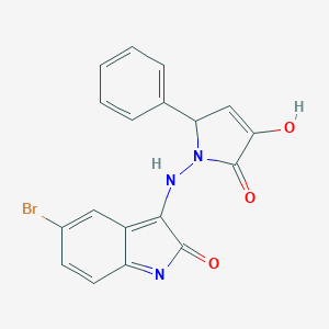 molecular formula C18H12BrN3O3 B394191 5-bromo-3-[(4-hydroxy-5-oxo-2-phenyl-2H-pyrrol-1-yl)amino]indol-2-one 