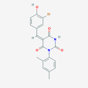 molecular formula C19H15BrN2O4 B3941911 5-(3-bromo-4-hydroxybenzylidene)-1-(2,4-dimethylphenyl)-2,4,6(1H,3H,5H)-pyrimidinetrione 