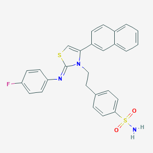 molecular formula C27H22FN3O2S2 B394193 4-[2-(2-[(4-fluorophenyl)imino]-4-(2-naphthyl)-1,3-thiazol-3(2H)-yl)ethyl]benzenesulfonamide 