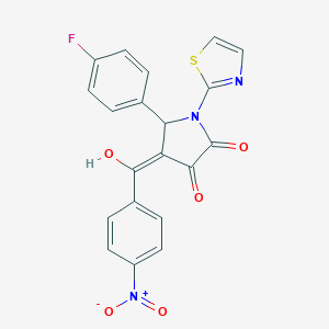 molecular formula C20H12FN3O5S B394194 5-(4-fluorophenyl)-3-hydroxy-4-{4-nitrobenzoyl}-1-(1,3-thiazol-2-yl)-1,5-dihydro-2H-pyrrol-2-one CAS No. 309726-28-1