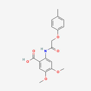 4,5-dimethoxy-2-{[(4-methylphenoxy)acetyl]amino}benzoic acid