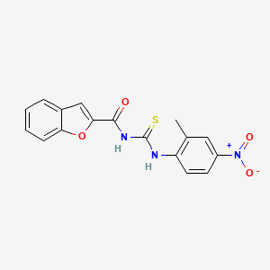 molecular formula C17H13N3O4S B3941967 N-{[(2-methyl-4-nitrophenyl)amino]carbonothioyl}-1-benzofuran-2-carboxamide 