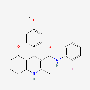 molecular formula C24H23FN2O3 B3941981 N-(2-fluorophenyl)-4-(4-methoxyphenyl)-2-methyl-5-oxo-1,4,5,6,7,8-hexahydro-3-quinolinecarboxamide 
