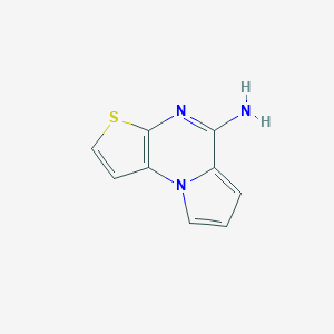 molecular formula C9H7N3S B039420 Pyrrolo[1,2-a]thieno[2,3-e]pyrazin-5-amine CAS No. 111886-59-0