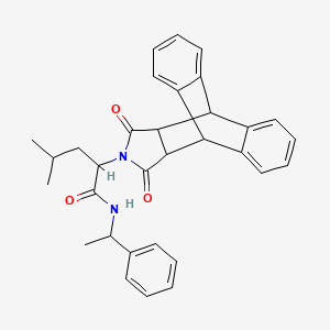 2-(16,18-dioxo-17-azapentacyclo[6.6.5.0~2,7~.0~9,14~.0~15,19~]nonadeca-2,4,6,9,11,13-hexaen-17-yl)-4-methyl-N-(1-phenylethyl)pentanamide