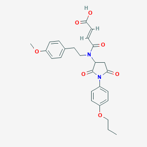 molecular formula C26H28N2O7 B394201 4-{[2,5-Dioxo-1-(4-propoxyphenyl)-3-pyrrolidinyl][2-(4-methoxyphenyl)ethyl]amino}-4-oxo-2-butenoic acid 
