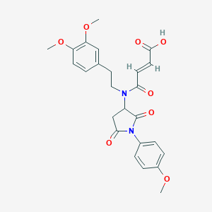 molecular formula C25H26N2O8 B394202 4-{[2-(3,4-Dimethoxyphenyl)ethyl][1-(4-methoxyphenyl)-2,5-dioxo-3-pyrrolidinyl]amino}-4-oxo-2-butenoic acid 