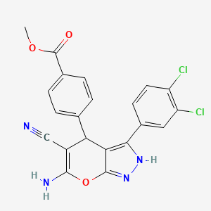 methyl 4-[6-amino-5-cyano-3-(3,4-dichlorophenyl)-1,4-dihydropyrano[2,3-c]pyrazol-4-yl]benzoate