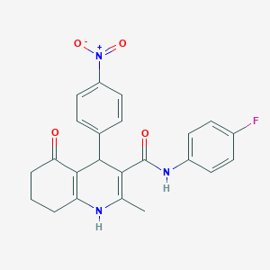 N-(4-fluorophenyl)-2-methyl-4-(4-nitrophenyl)-5-oxo-4,6,7,8-tetrahydro-1H-quinoline-3-carboxamide