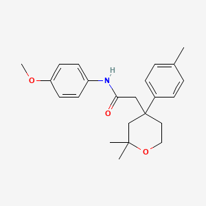 molecular formula C23H29NO3 B3942065 2-[2,2-dimethyl-4-(4-methylphenyl)tetrahydro-2H-pyran-4-yl]-N-(4-methoxyphenyl)acetamide 