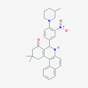 molecular formula C31H33N3O3 B394207 2,2-dimethyl-5-[4-(3-methylpiperidin-1-yl)-3-nitrophenyl]-2,3,5,6-tetrahydrobenzo[a]phenanthridin-4(1H)-one 