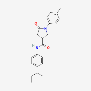 molecular formula C22H26N2O2 B3942081 N-(4-sec-butylphenyl)-1-(4-methylphenyl)-5-oxo-3-pyrrolidinecarboxamide 