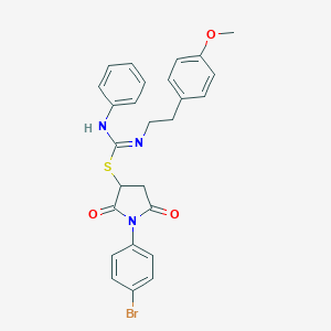 1-(4-Bromophenyl)-3-{[[(4-methoxyphenethyl)amino](phenylimino)methyl]sulfanyl}-2,5-dioxopyrrolidine