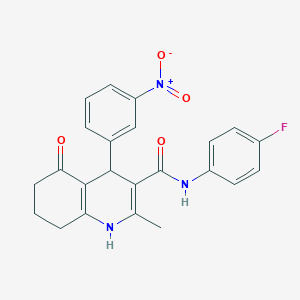 N-(4-fluorophenyl)-2-methyl-4-(3-nitrophenyl)-5-oxo-1,4,5,6,7,8-hexahydroquinoline-3-carboxamide