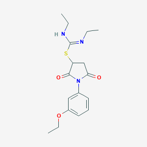 molecular formula C17H23N3O3S B394211 1-(3-ethoxyphenyl)-2,5-dioxopyrrolidin-3-yl N,N'-diethylcarbamimidothioate 