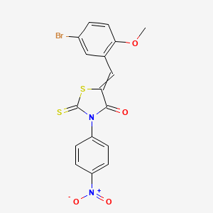molecular formula C17H11BrN2O4S2 B3942111 5-(5-bromo-2-methoxybenzylidene)-3-(4-nitrophenyl)-2-thioxo-1,3-thiazolidin-4-one 