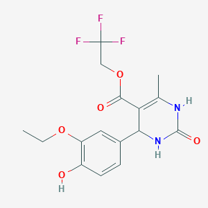 2,2,2-Trifluoroethyl 4-(3-ethoxy-4-hydroxyphenyl)-6-methyl-2-oxo-1,2,3,4-tetrahydropyrimidine-5-carboxylate
