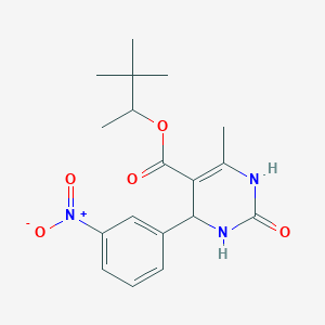 molecular formula C18H23N3O5 B394218 1,2,2-Trimethylpropyl 4-{3-nitrophenyl}-6-methyl-2-oxo-1,2,3,4-tetrahydro-5-pyrimidinecarboxylate 