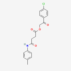 molecular formula C19H18ClNO4 B3942216 2-(4-chlorophenyl)-2-oxoethyl 4-[(4-methylphenyl)amino]-4-oxobutanoate 