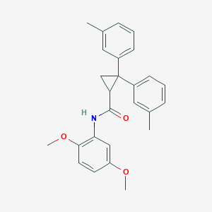 molecular formula C26H27NO3 B394223 N-(2,5-dimethoxyphenyl)-2,2-bis(3-methylphenyl)cyclopropanecarboxamide 