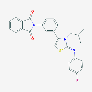 molecular formula C27H22FN3O2S B394224 2-{3-[2-[(4-fluorophenyl)imino]-3-isobutyl-1,3-thiazol-4(3H)-yl]phenyl}-1H-isoindole-1,3(2H)-dione 
