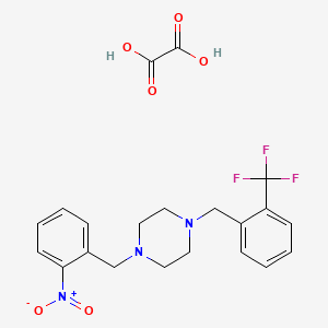 molecular formula C21H22F3N3O6 B3942244 1-(2-nitrobenzyl)-4-[2-(trifluoromethyl)benzyl]piperazine oxalate 